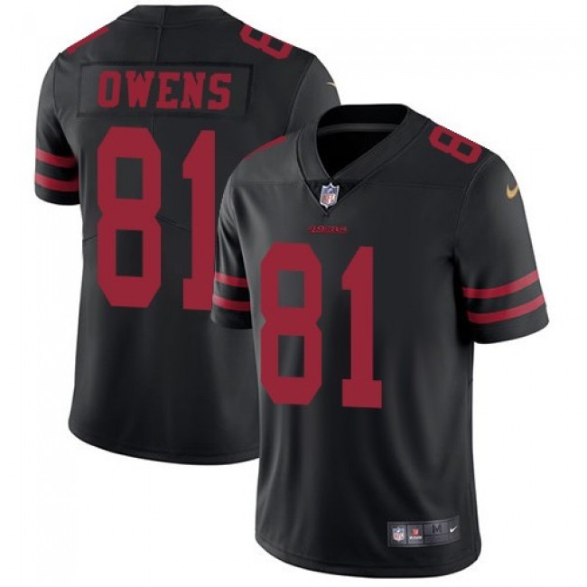 Nike 49ers #81 Terrell Owens Black Alternate Men's Stitched NFL Vapor Untouchable Limited Jersey
