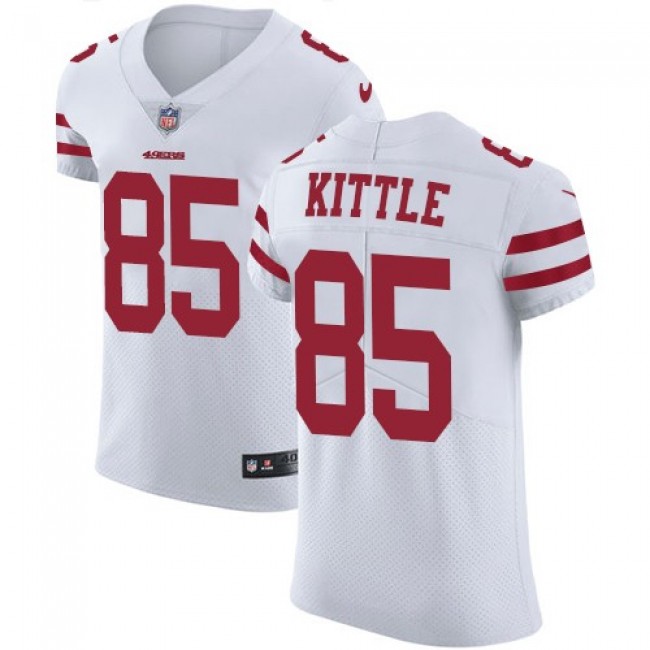 Nike 49ers #85 George Kittle White Men's Stitched NFL Vapor Untouchable Elite Jersey