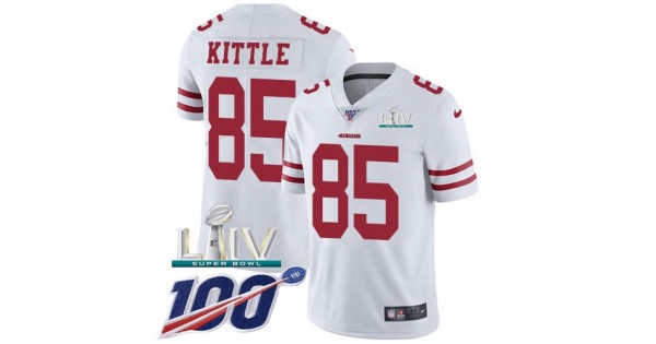 قبعة كاوبوي Nike 49ers #85 George Kittle White Super Bowl LIV 2020 Rush Youth Stitched NFL Vapor Untouchable Limited Jersey قبعة كاوبوي