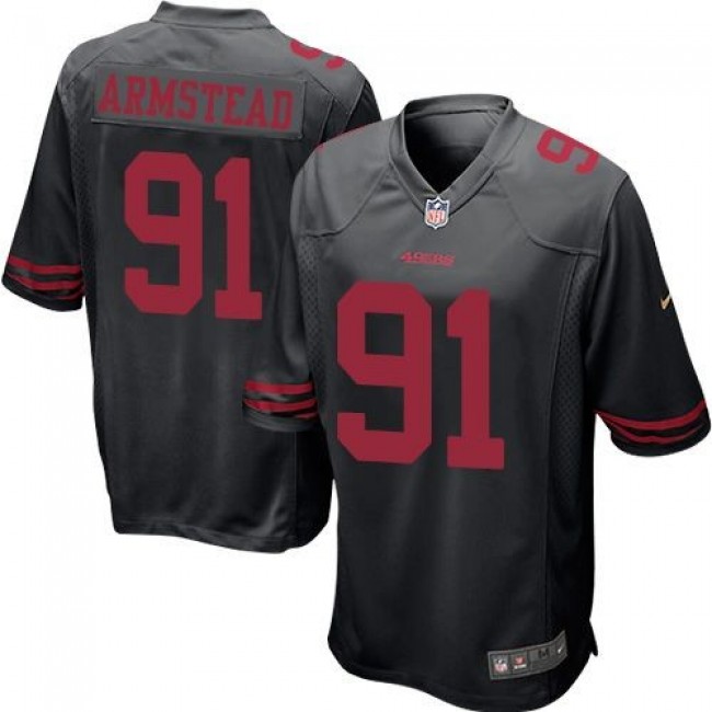 San Francisco 49ers #91 Arik Armstead Black Alternate Youth Stitched NFL Elite Jersey