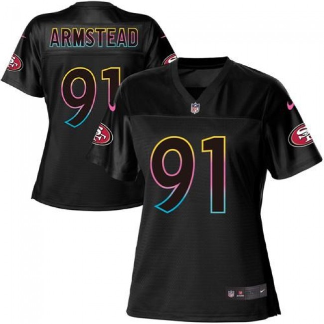 Women's 49ers #91 Arik Armstead Black NFL Game Jersey