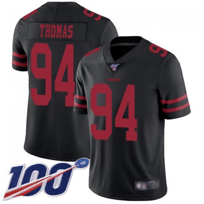 Nike 49ers #94 Solomon Thomas Black Alternate Men's Stitched NFL 100th Season Vapor Limited Jersey