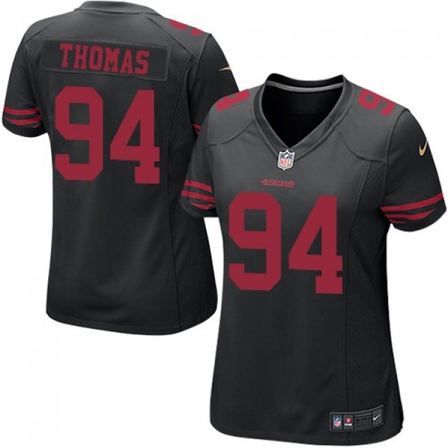 Women's 49ers #94 Solomon Thomas Black Alternate Stitched NFL Elite Jersey