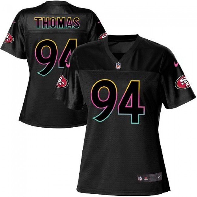 Women's 49ers #94 Solomon Thomas Black NFL Game Jersey