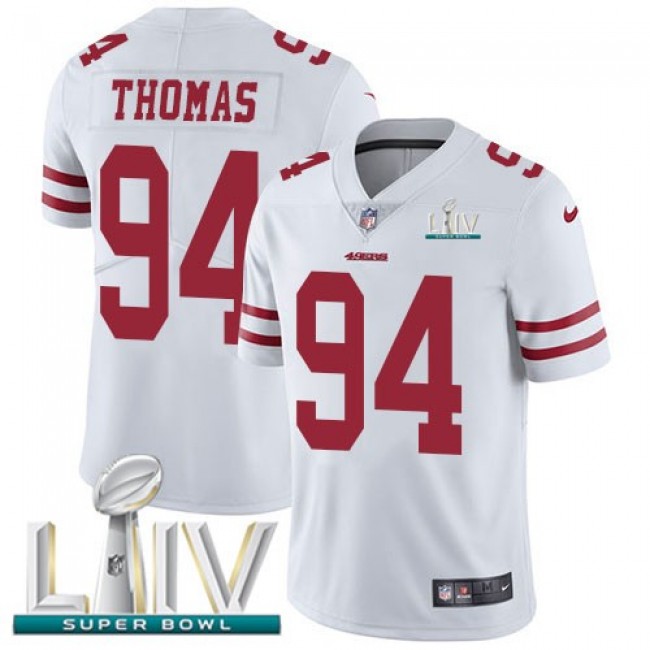 Nike 49ers #94 Solomon Thomas White Super Bowl LIV 2020 Men's Stitched NFL Vapor Untouchable Limited Jersey