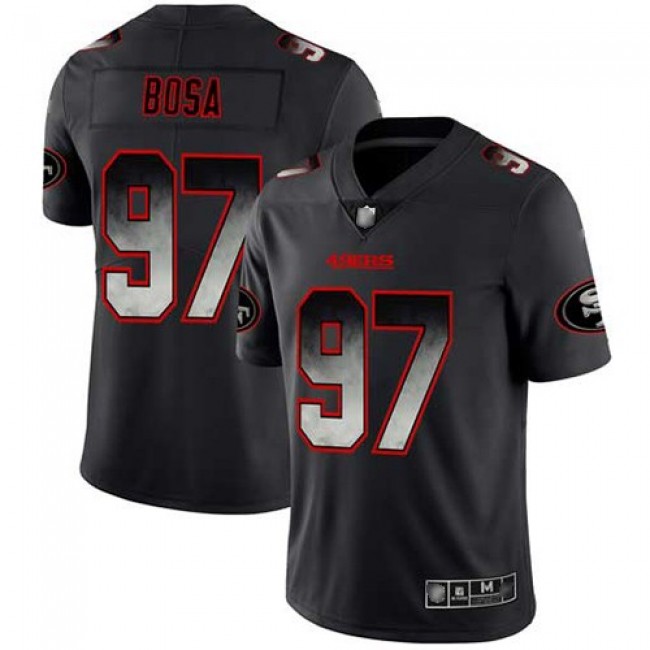Nike 49ers #97 Nick Bosa Black Men's Stitched NFL Vapor Untouchable Limited Smoke Fashion Jersey
