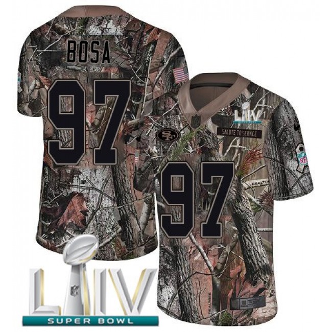 Nike 49ers #97 Nick Bosa Camo Super Bowl LIV 2020 Men's Stitched NFL Limited Rush Realtree Jersey