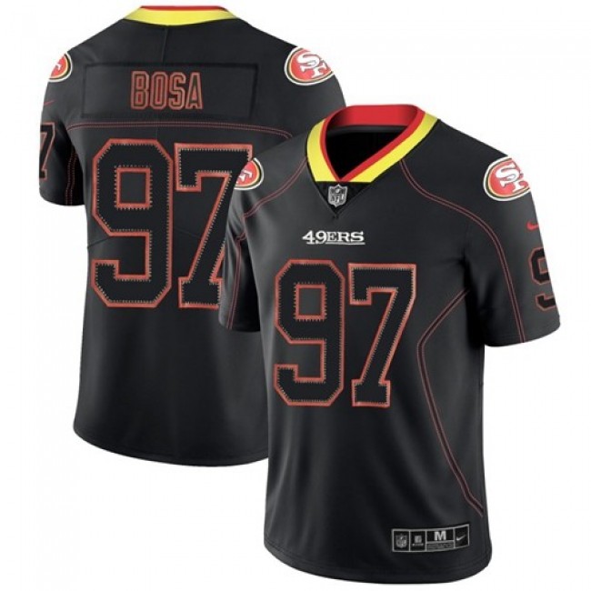 Nike 49ers #97 Nick Bosa Lights Out Black Men's Stitched NFL Limited Rush Jersey