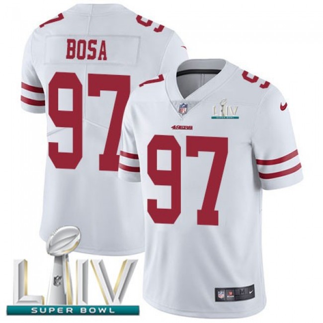 Nike 49ers #97 Nick Bosa White Super Bowl LIV 2020 Men's Stitched NFL Vapor Untouchable Limited Jersey