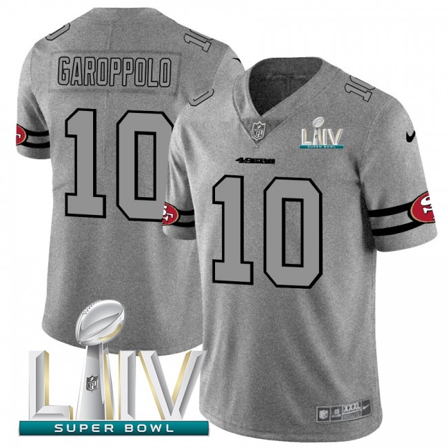 San Francisco 49ers #10 Jimmy Garoppolo Men's Nike Gray Super Bowl LIV 2020 Gridiron II Vapor Untouchable Limited NFL Jersey