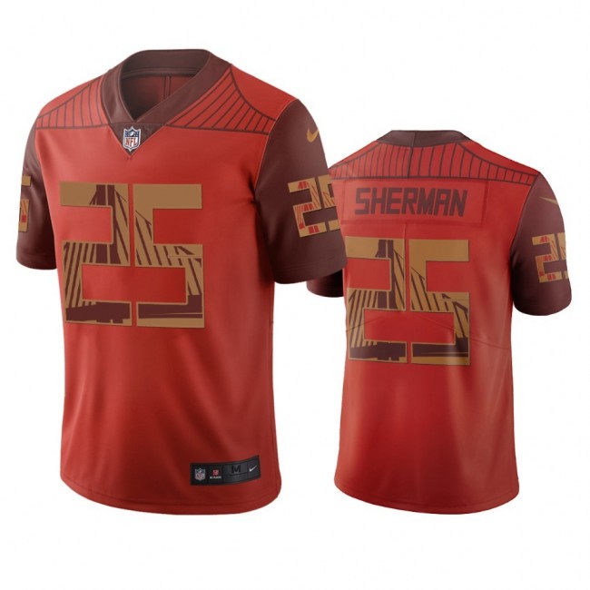San Francisco 49ers #25 Richard Sherman Orange Vapor Limited City Edition NFL Jersey