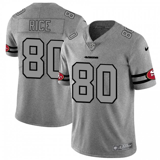 San Francisco 49ers #80 Jerry Rice Men's Nike Gray Gridiron II Vapor Untouchable Limited NFL Jersey
