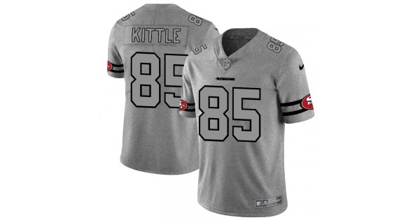 بخور صبايا San Francisco 49ers #85 George Kittle Men's Nike Gray Gridiron II Vapor  Untouchable Limited NFL Jersey بخور صبايا