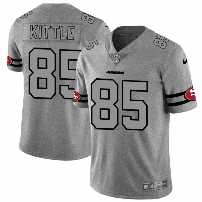 الكلوروفيل السائل San Francisco 49ers #85 George Kittle Men's Nike Gray Gridiron II Vapor  Untouchable Limited NFL Jersey الكلوروفيل السائل