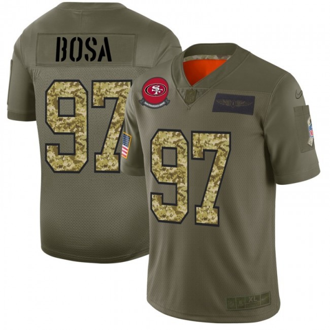 San Francisco 49ers #97 Nick Bosa Men's Nike 2019 Olive Camo Salute To Service Limited NFL Jersey