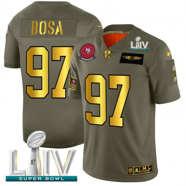 مبخره ذهبيه Nike 49ers #97 Nick Bosa Gold Super Bowl LIV 2020 Youth Stitched NFL Limited Inverted Legend Jersey الطفلة ايمان