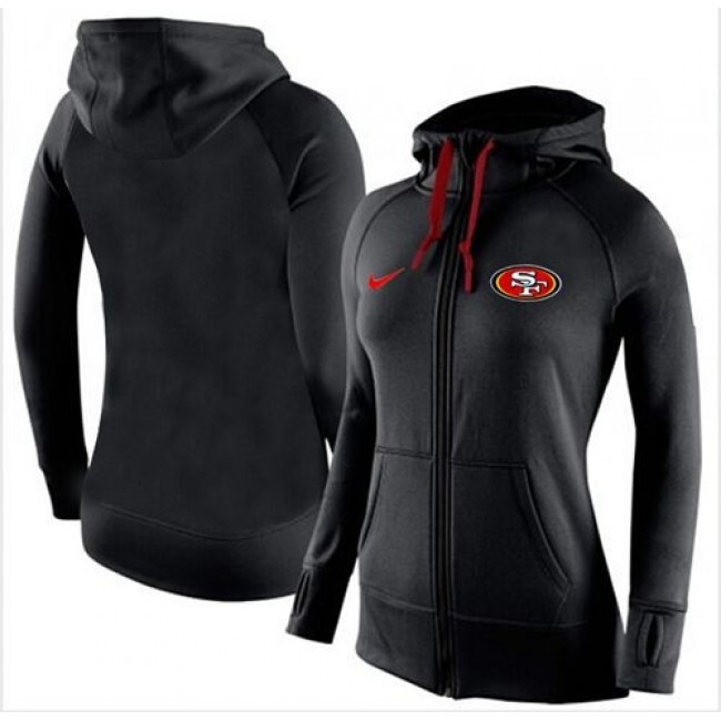 Women's San Francisco 49ers Full-Zip Hoodie Black Jersey
