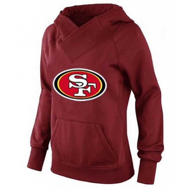 Women's San Francisco 49ers Logo Pullover Hoodie Red Jersey
