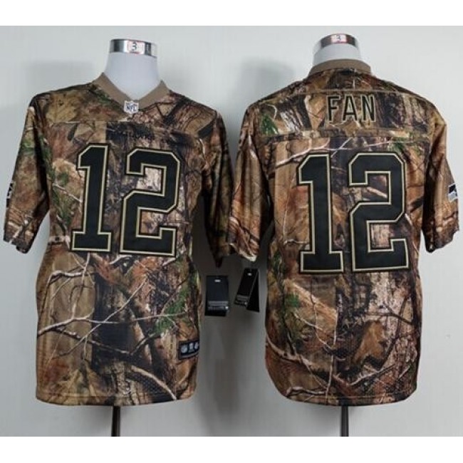 Nike Seahawks #12 Fan Camo Men's Stitched NFL Realtree Elite Jersey