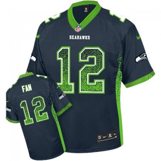 Seattle Seahawks #12 Fan Steel Blue Team Color Youth Stitched NFL Elite Drift Fashion Jersey