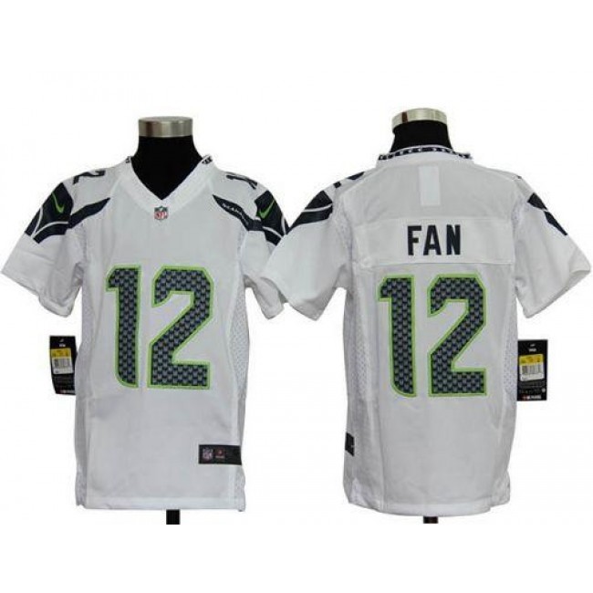 Seattle Seahawks #12 Fan White Youth Stitched NFL Elite Jersey