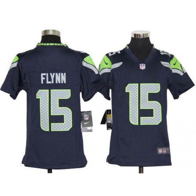 Seattle Seahawks #15 Matt Flynn Steel Blue Youth Stitched NFL Elite Jersey