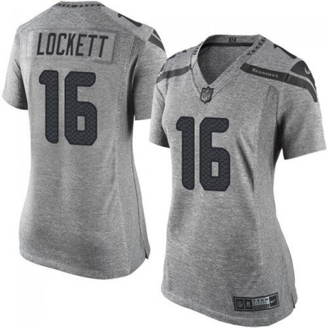 لبس الجوازات للنساء Seahawks #16 Tyler Lockett Grey Alternate Women's Stitched Football 100th Season Vapor Limited Jersey لبس الجوازات للنساء