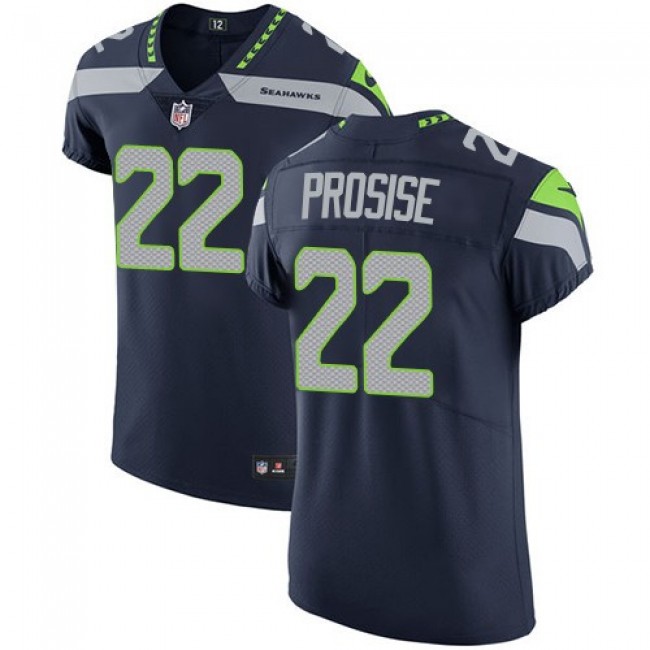 Nike Seahawks #22 C. J. Prosise Steel Blue Team Color Men's Stitched NFL Vapor Untouchable Elite Jersey