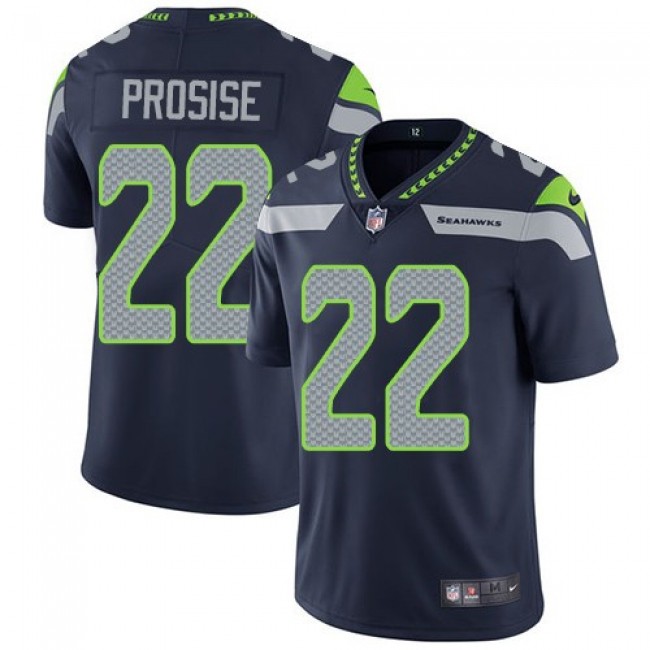 Nike Seahawks #22 C. J. Prosise Steel Blue Team Color Men's Stitched NFL Vapor Untouchable Limited Jersey