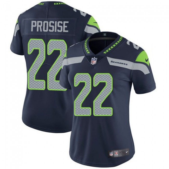 Women's Seahawks #22 C. J. Prosise Steel Blue Team Color Stitched NFL Vapor Untouchable Limited Jersey