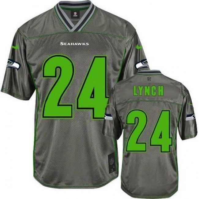 Seattle Seahawks #24 Marshawn Lynch Grey Youth Stitched NFL Elite Vapor Jersey