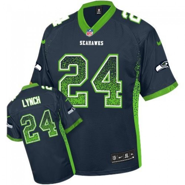 Seattle Seahawks #24 Marshawn Lynch Steel Blue Team Color Youth Stitched NFL Elite Drift Fashion Jersey