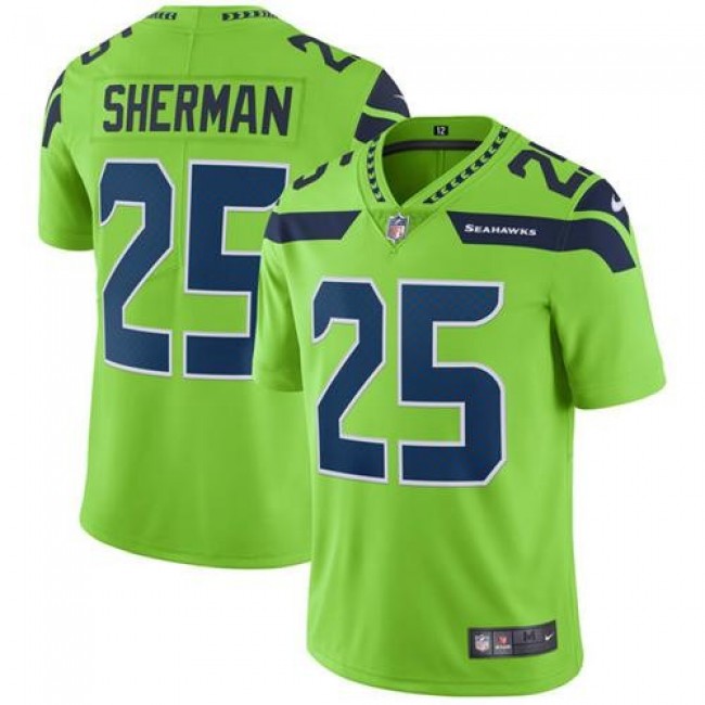 Nike Seahawks #25 Richard Sherman Green Men's Stitched NFL Limited Rush Jersey