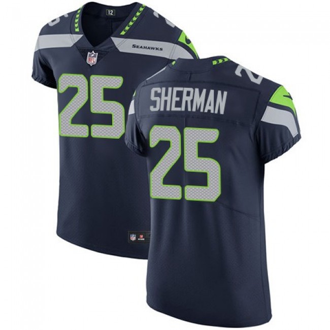 Nike Seahawks #25 Richard Sherman Steel Blue Team Color Men's Stitched NFL Vapor Untouchable Elite Jersey