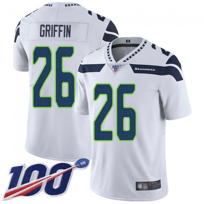 Nike Seahawks #26 Shaquem Griffin White Men's Stitched NFL 100th Season Vapor Limited Jersey