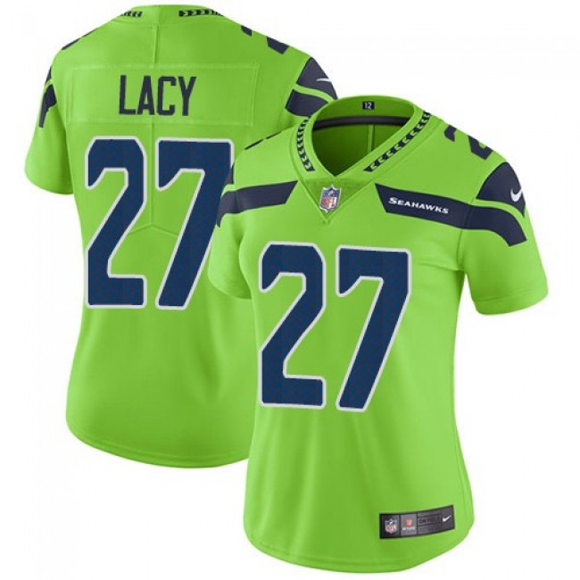 Women's Seahawks #27 Eddie Lacy Green Stitched NFL Limited Rush Jersey