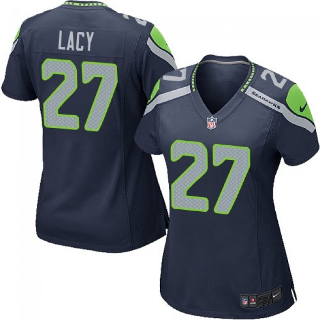 Women's Seahawks #27 Eddie Lacy Steel Blue Team Color Stitched NFL Elite Jersey