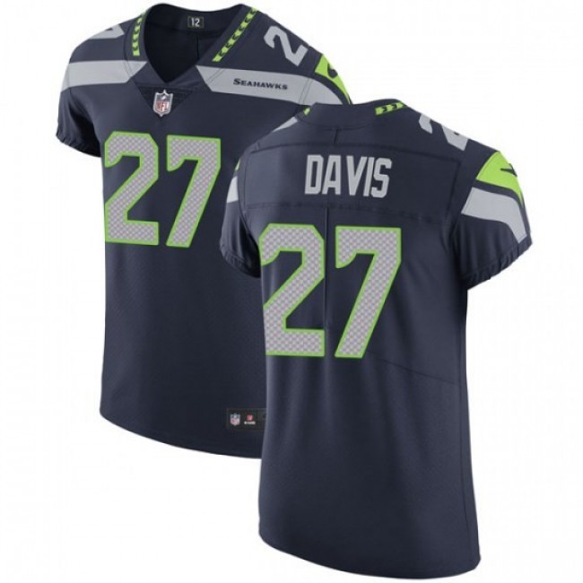 Nike Seahawks #27 Mike Davis Steel Blue Team Color Men's Stitched NFL Vapor Untouchable Elite Jersey