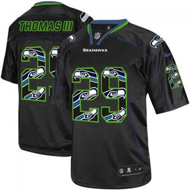 Seattle Seahawks #29 Earl Thomas III New Lights Out Black Youth Stitched NFL Elite Jersey