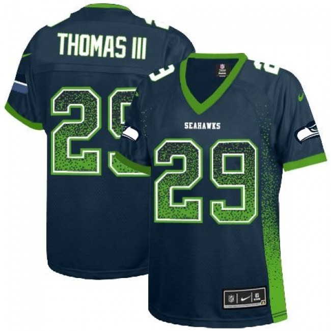 Women's Seahawks #29 Earl Thomas III Steel Blue Team Color Stitched NFL Elite Drift Jersey