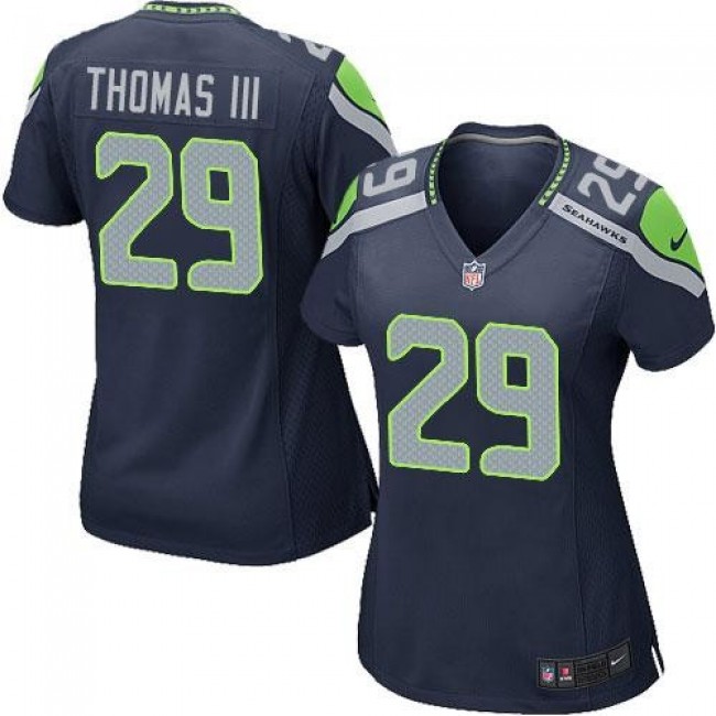 Women's Seahawks #29 Earl Thomas III Steel Blue Stitched NFL Elite Jersey