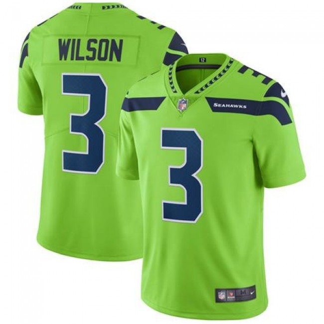 Seattle Seahawks #3 Russell Wilson Green Youth Stitched NFL Limited Rush Jersey