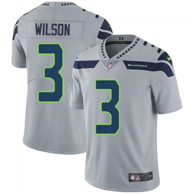 Seattle Seahawks #3 Russell Wilson Grey Alternate Youth Stitched NFL Vapor Untouchable Limited Jersey