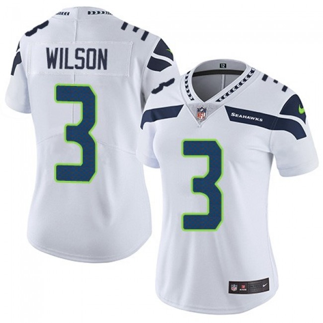 Women's Seahawks #3 Russell Wilson White Stitched NFL Vapor Untouchable Limited Jersey