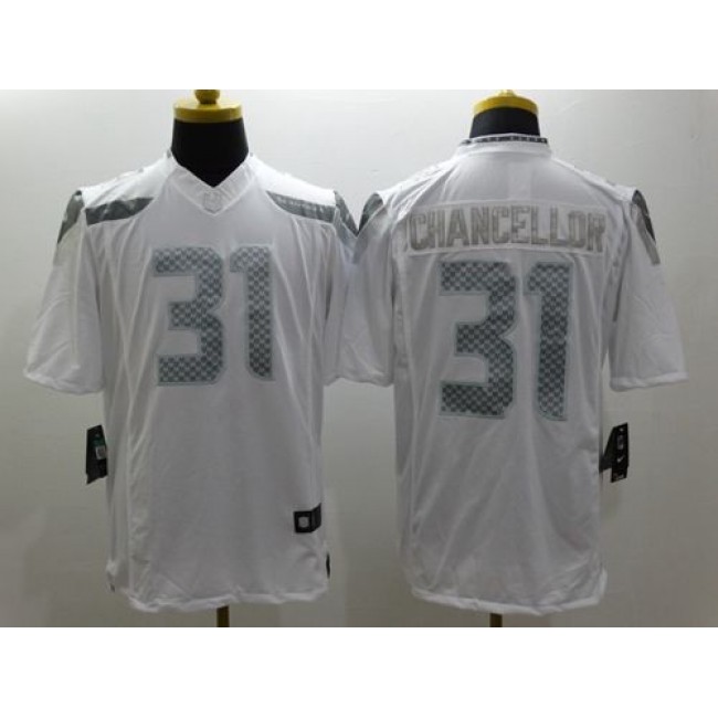 Nike Seahawks #31 Kam Chancellor White Men's Stitched NFL Limited Platinum Jersey