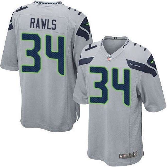 Seattle Seahawks #34 Thomas Rawls Grey Alternate Youth Stitched NFL Elite Jersey