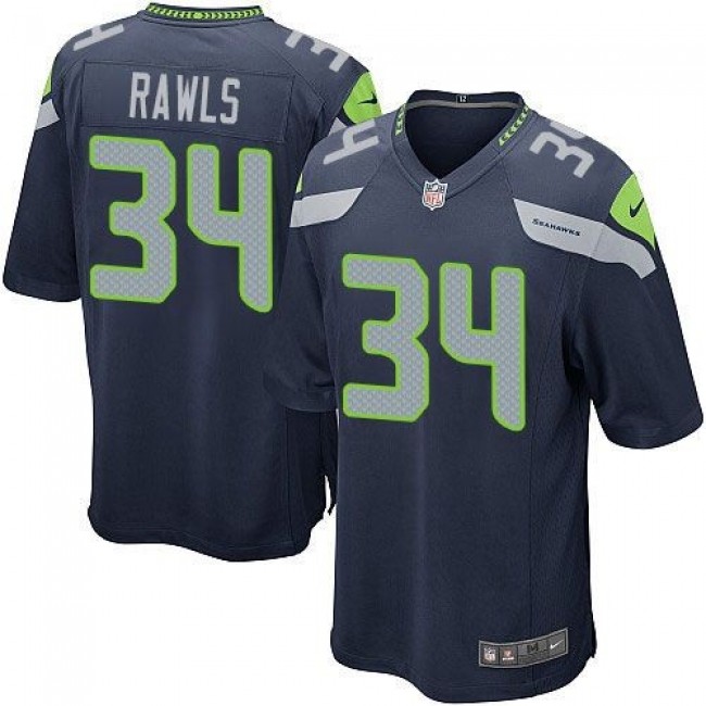 Seattle Seahawks #34 Thomas Rawls Steel Blue Team Color Youth Stitched NFL Elite Jersey