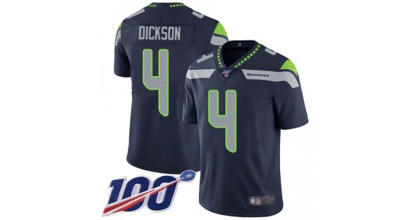 وشم صغير Nike Seahawks #4 Michael Dickson Steel Blue Team Color Women's Stitched NFL 100th Season Vapor Limited Jersey وشم صغير