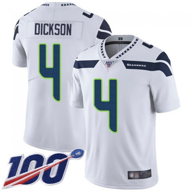 Nike Seahawks #4 Michael Dickson White Men's Stitched NFL 100th Season Vapor Limited Jersey