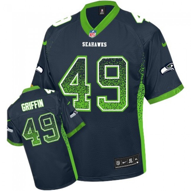 Nike Seahawks #49 Shaquem Griffin Steel Blue Team Color Men's Stitched NFL Elite Drift Fashion Jersey